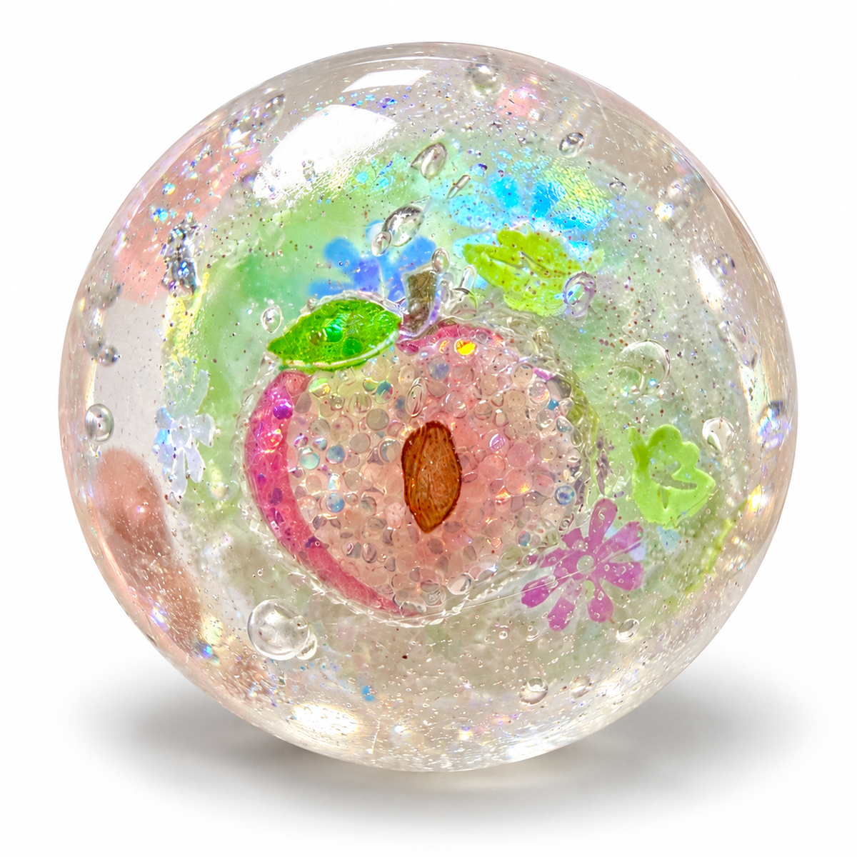 Crystal Peach- crackle ball