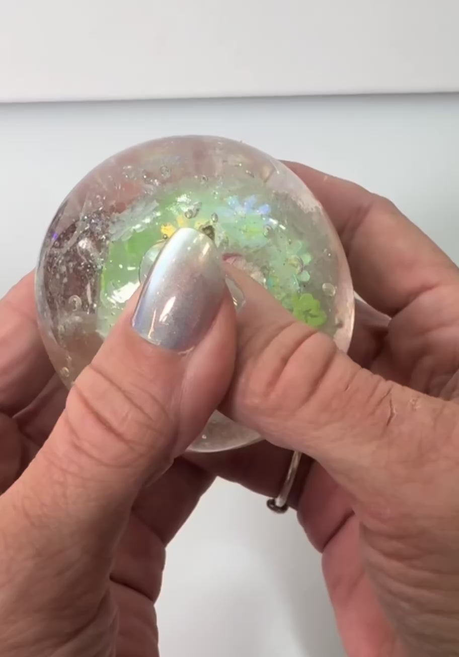 Crystal Peach- crackle ball